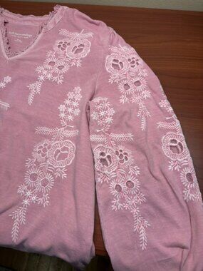 Soft Surroundings embroidered  Shirt / Rose Color